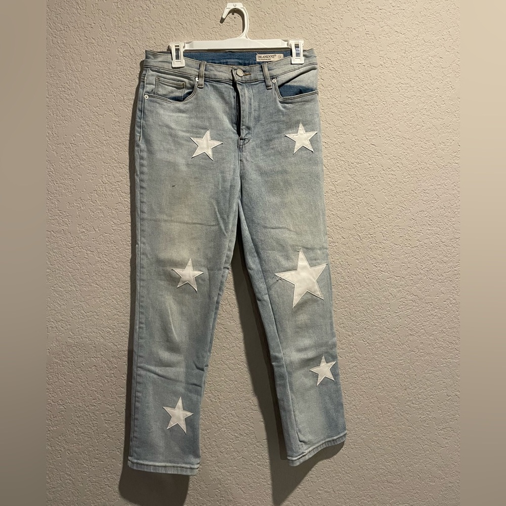 blanknyc leather star jeans
